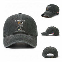 Funny Skeleton Beer Washed Cotton Baseball Cap In My Defence I Was Left Unsupervised
