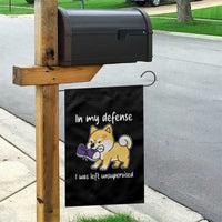Sarcastic Dog Lover Garden Flag In My Defense I Was Left Unsupervised - Wonder Print Shop