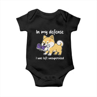 Sarcastic Dog Lover Baby Onesie In My Defense I Was Left Unsupervised - Wonder Print Shop