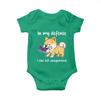 Sarcastic Dog Lover Baby Onesie In My Defense I Was Left Unsupervised - Wonder Print Shop
