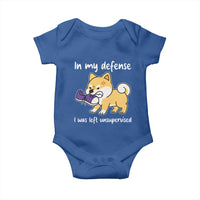 Sarcastic Dog Lover Baby Onesie In My Defense I Was Left Unsupervised - Wonder Print Shop
