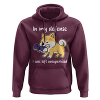 Sarcastic Dog Lover Hoodie In My Defense I Was Left Unsupervised - Wonder Print Shop