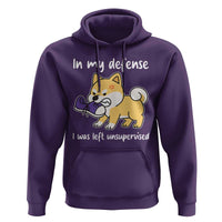Sarcastic Dog Lover Hoodie In My Defense I Was Left Unsupervised - Wonder Print Shop
