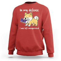 Sarcastic Dog Lover Sweatshirt In My Defense I Was Left Unsupervised - Wonder Print Shop