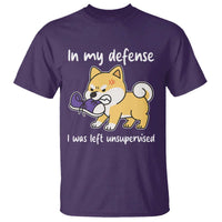 Sarcastic Dog Lover T Shirt In My Defense I Was Left Unsupervised - Wonder Print Shop