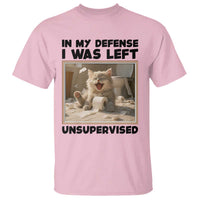 Funny Cat Humor T Shirt In My Defense I Was Left Unsupervised - Wonder Print Shop