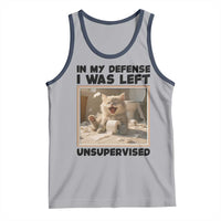 Funny Cat Humor Tank Top In My Defense I Was Left Unsupervised - Wonder Print Shop