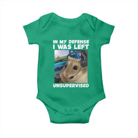 Funny Hamster Gamer Baby Onesie In My Defense I Was Left Unsupervised - Wonder Print Shop