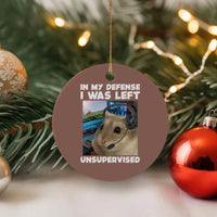 Funny Hamster Gamer Ceramic Ornament In My Defense I Was Left Unsupervised - Wonder Print Shop