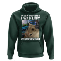 Funny Hamster Gamer Hoodie In My Defense I Was Left Unsupervised - Wonder Print Shop