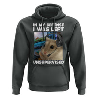 Funny Hamster Gamer Hoodie In My Defense I Was Left Unsupervised - Wonder Print Shop