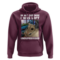 Funny Hamster Gamer Hoodie In My Defense I Was Left Unsupervised - Wonder Print Shop