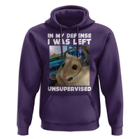 Funny Hamster Gamer Hoodie In My Defense I Was Left Unsupervised - Wonder Print Shop