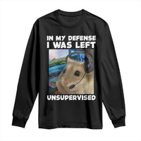 Funny Hamster Gamer Long Sleeve Shirt In My Defense I Was Left Unsupervised - Wonder Print Shop