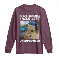 Funny Hamster Gamer Long Sleeve Shirt In My Defense I Was Left Unsupervised - Wonder Print Shop