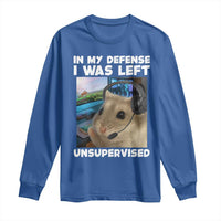Funny Hamster Gamer Long Sleeve Shirt In My Defense I Was Left Unsupervised - Wonder Print Shop