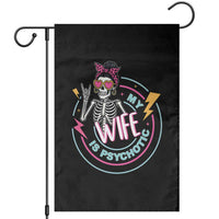 My Wife Is Psychotic Garden Flag Funny Messy Bun Skeleton Sarcastic - Wonder Print Shop