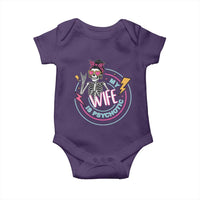 My Wife Is Psychotic Baby Onesie Funny Messy Bun Skeleton Sarcastic - Wonder Print Shop