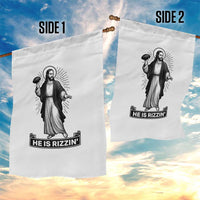 Christian Football Lover Garden Flag He Is Rizzin Funny Gift - Wonder Print Shop