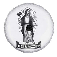 Christian Football Lover Spare Tire Cover He Is Rizzin Funny Gift - Wonder Print Shop