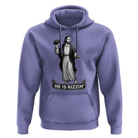 Christian Football Lover Hoodie He Is Rizzin Funny Gift - Wonder Print Shop