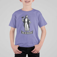 Christian Football Lover T Shirt For Kid He Is Rizzin Funny Gift - Wonder Print Shop
