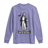 Christian Football Lover Long Sleeve Shirt He Is Rizzin Funny Gift - Wonder Print Shop