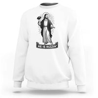 Christian Football Lover Sweatshirt He Is Rizzin Funny Gift - Wonder Print Shop