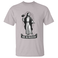 Christian Football Lover T Shirt He Is Rizzin Funny Gift - Wonder Print Shop