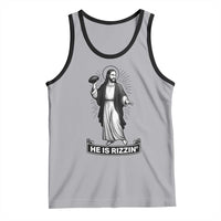 Christian Football Lover Tank Top He Is Rizzin Funny Gift - Wonder Print Shop