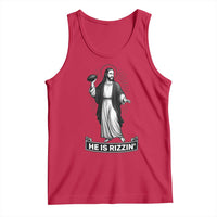 Christian Football Lover Tank Top He Is Rizzin Funny Gift - Wonder Print Shop