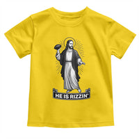 Christian Football Lover Toddler T Shirt He Is Rizzin Funny Gift - Wonder Print Shop