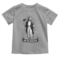 Christian Football Lover Toddler T Shirt He Is Rizzin Funny Gift - Wonder Print Shop