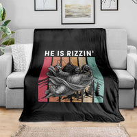 He Is Rizzin Throw Blanket Funny Christian Football Lover Gift - Wonder Print Shop