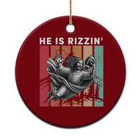 He Is Rizzin Ceramic Ornament Funny Christian Football Lover Gift - Wonder Print Shop