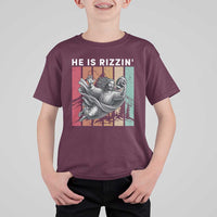 He Is Rizzin T Shirt For Kid Funny Christian Football Lover Gift - Wonder Print Shop