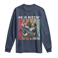 He Is Rizzin Long Sleeve Shirt Funny Christian Football Lover Gift - Wonder Print Shop