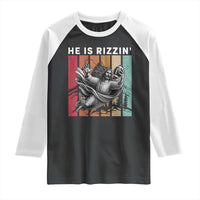 He Is Rizzin Raglan Shirt Funny Christian Football Lover Gift - Wonder Print Shop