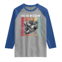 He Is Rizzin Raglan Shirt Funny Christian Football Lover Gift - Wonder Print Shop