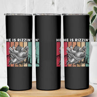 He Is Rizzin Skinny Tumbler Funny Christian Football Lover Gift - Wonder Print Shop