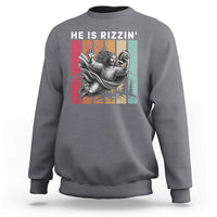 He Is Rizzin Sweatshirt Funny Christian Football Lover Gift - Wonder Print Shop
