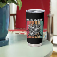 He Is Rizzin Tumbler Cup Funny Christian Football Lover Gift - Wonder Print Shop