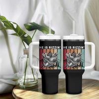 He Is Rizzin Tumbler With Handle Funny Christian Football Lover Gift - Wonder Print Shop
