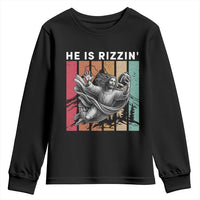 He Is Rizzin Youth Sweatshirt Funny Christian Football Lover Gift - Wonder Print Shop