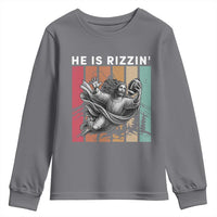 He Is Rizzin Youth Sweatshirt Funny Christian Football Lover Gift - Wonder Print Shop
