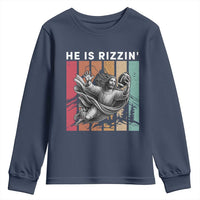 He Is Rizzin Youth Sweatshirt Funny Christian Football Lover Gift - Wonder Print Shop