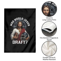 Christian Football Gift Garden Flag Who Would Jesus Draft - Wonder Print Shop