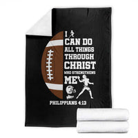 Christian Football Throw Blanket I Can Do All Things Through Christ Bible Verse - Wonder Print Shop