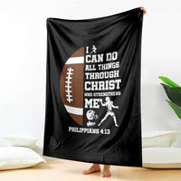 Christian Football Throw Blanket I Can Do All Things Through Christ Bible Verse - Wonder Print Shop