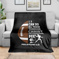 Christian Football Throw Blanket I Can Do All Things Through Christ Bible Verse - Wonder Print Shop